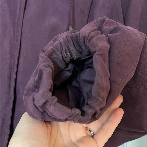 Worthington Plum Fox Fur Trim Hooded Winter Puffer Jacket - Size Medium - Picture 13 of 16